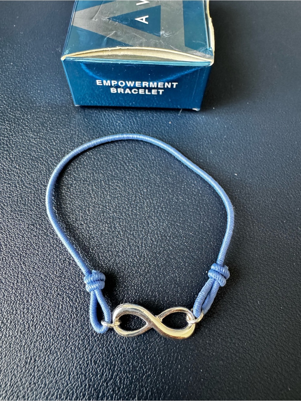 Avon Blue Empowerment Bracelet with Silver Infinity Charm